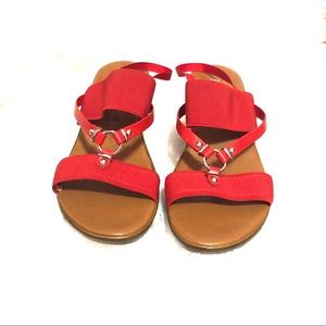 Italian Shoemakers Wedge Sandal Shoe RED